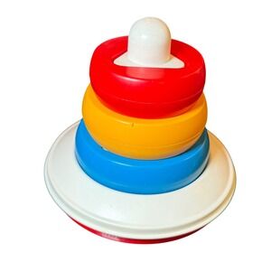 Vintage Tupperware TupperToys Shape Sort Stacking Pyramid Rings Educational Toy